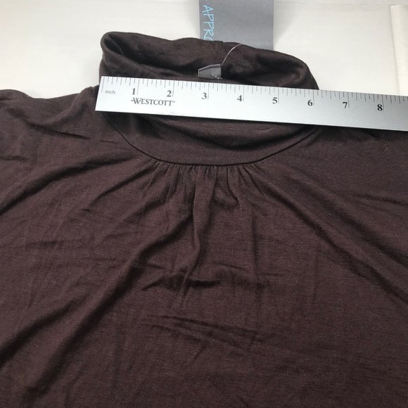 Suzie Couture Women's Turtle Neck Top Petite Small Brown New With Tags - Picture 6 of 13